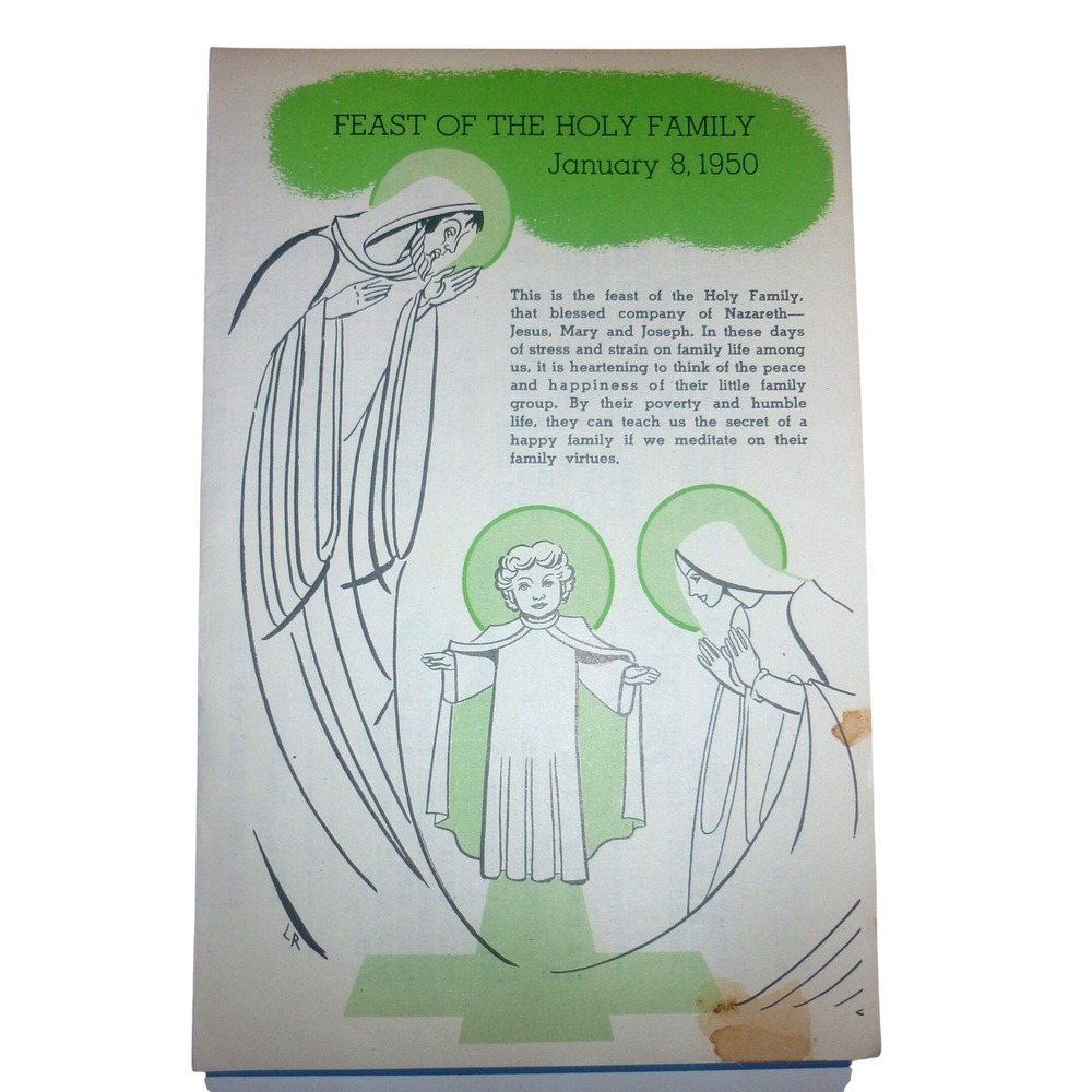 Vintage 1950 Our Lady of Lourdes Parish Bulletin Denver CO Holy Family Ephemera